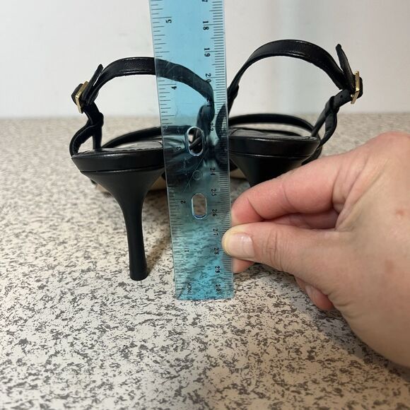 MARION PARKE Mitzi 70 Black Nappa Python Sandal Double Strap Slingback Sz 36/5.5 - Picture 10 of 11